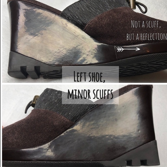 Via Spiga Suede Wedge Heel Mules Brown 7 M - Picture 6 of 9